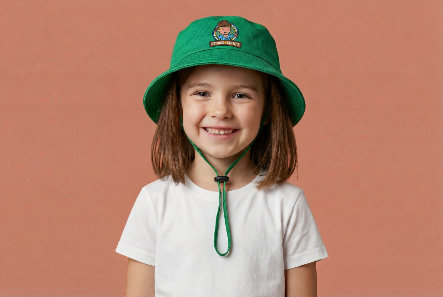 Green Bucket Hat with removable strap